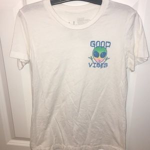 Good Vibes white tee